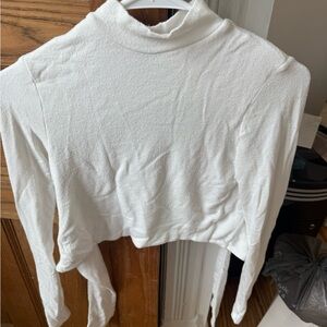 Garage White Cropped Sweater